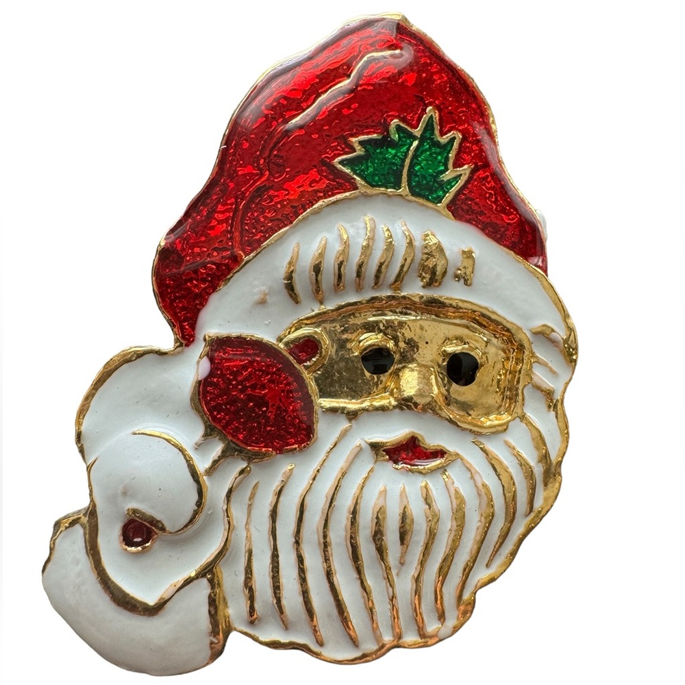 Vintage Santa Clause Pin Brooch Christmas Holiday‎